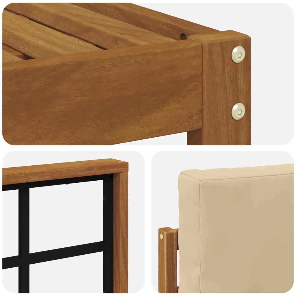 Set di divani da esterno con cuscino 6 pcs Naturale e Beige 3366791