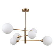 Plafoniera moderna ottone miele 6xG9 sfere bianche Evora