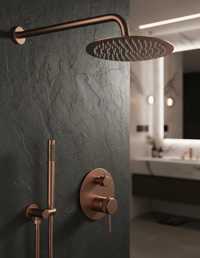 Set Doccia Da Incasso Rea Lungo Grip Brush Copper + Box