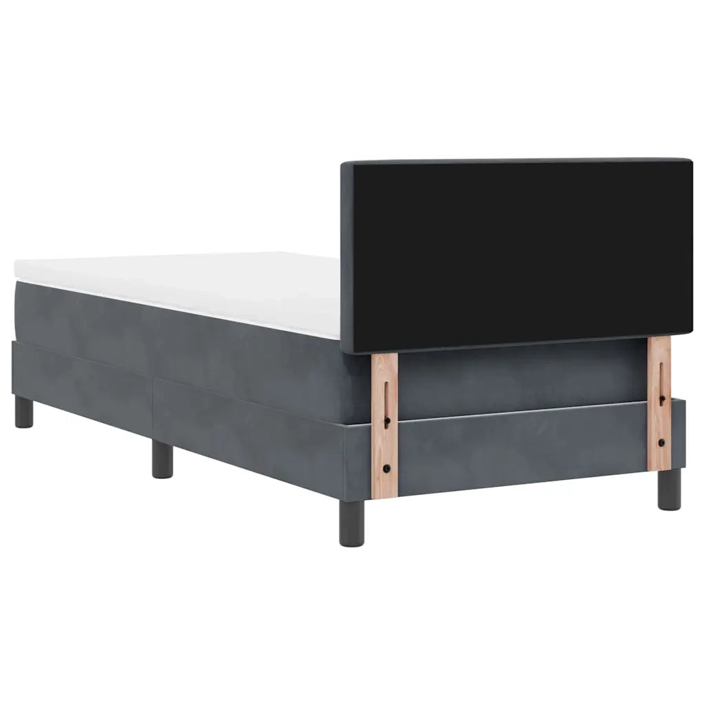 Letto a molle con materasso Grigio scuro 100 x 200 cm Velluto 3339087
