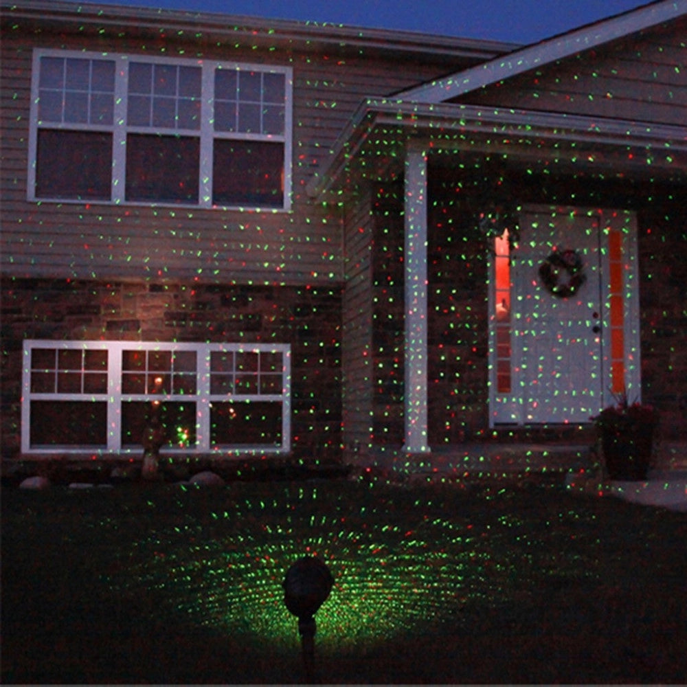 Trade Shop - Proiettore Luci Laser Da Esterno Su Picchetto Fantasia Punti Addobbo Natale -