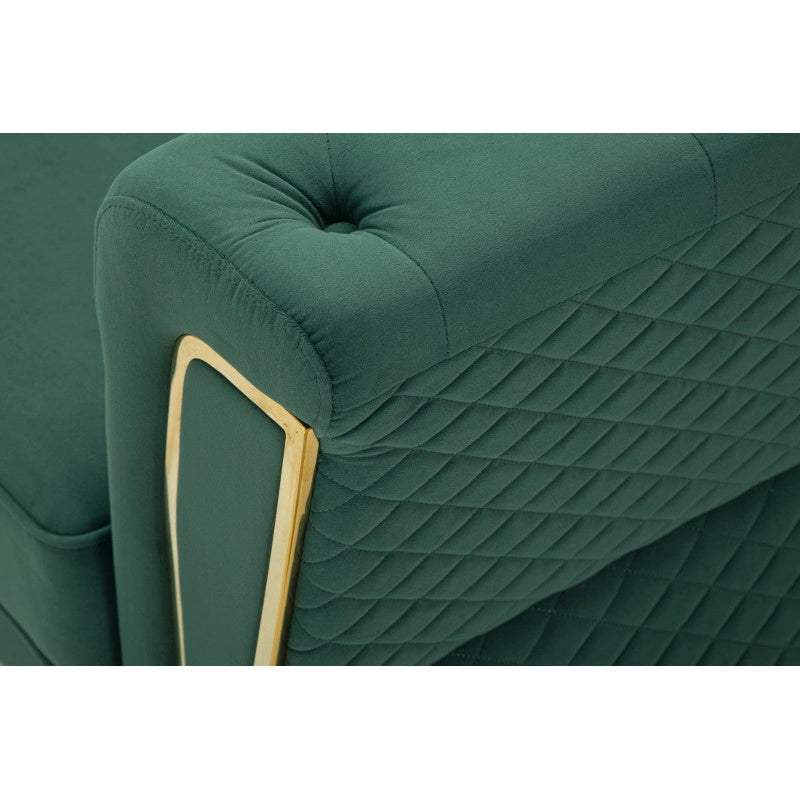Divano Emy Verde Con Cuscini cm 162x83x76