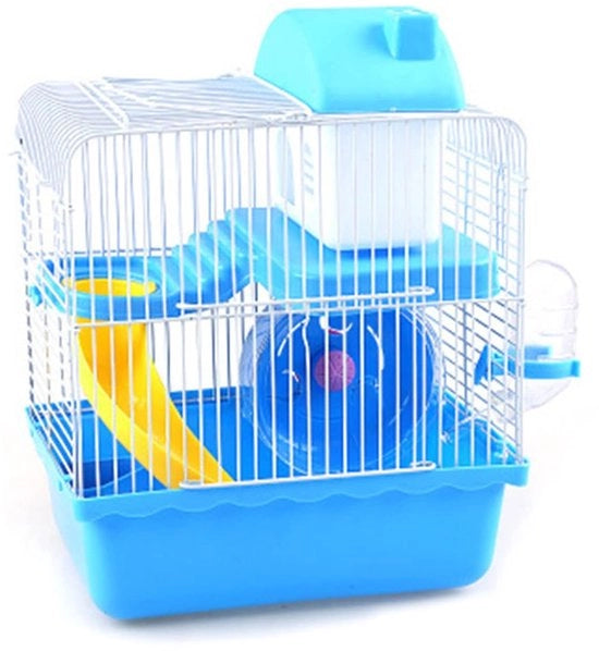 Gabbia per Hamster 2 Livelli - Facile da Installare - Design Rimovibile - Buona Ventilazione - Spazio per il Gioco - Base in Plastica - Recinzione per Animali