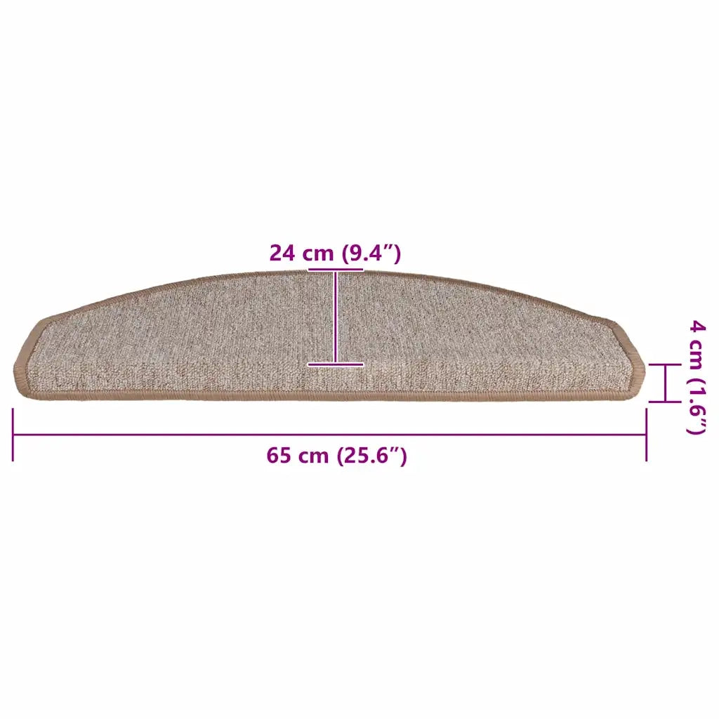 Tappetini per scale 30 pz 65x24x4 cm Marrone chiaro Semicircolari Grandi 3365751