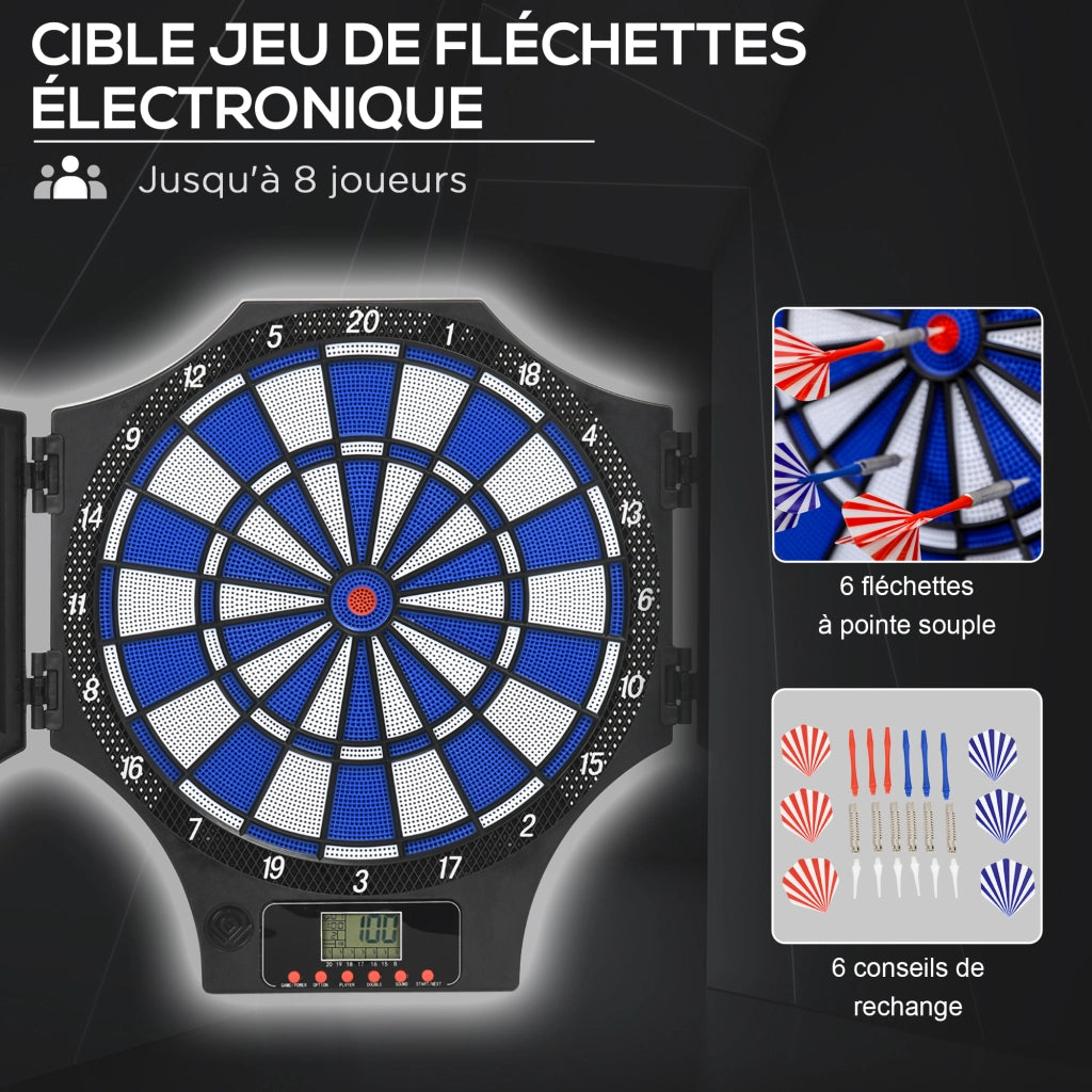 Bersaglio Elettronico per Freccette con 31 Giochi ¨C zephmum ¨C Nero 2 Porte Pieghevole