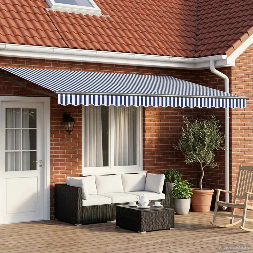 Tettuccio Elettrico Retrattile Blu, Bianco, Antracite 5 x 3 m 3420177