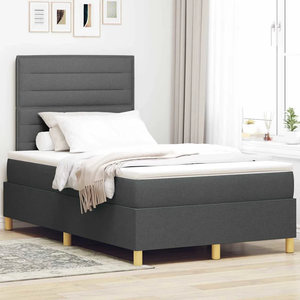 Letto a Sorgente LED Grigio scuro 120 x 190 cm Tessuto 3343006