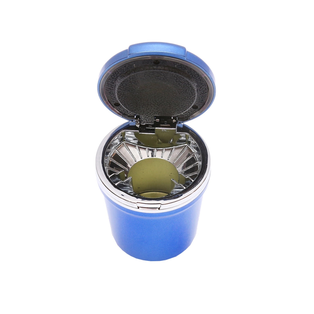 Posacenere universale per auto blu-argento con luce LED multicolore