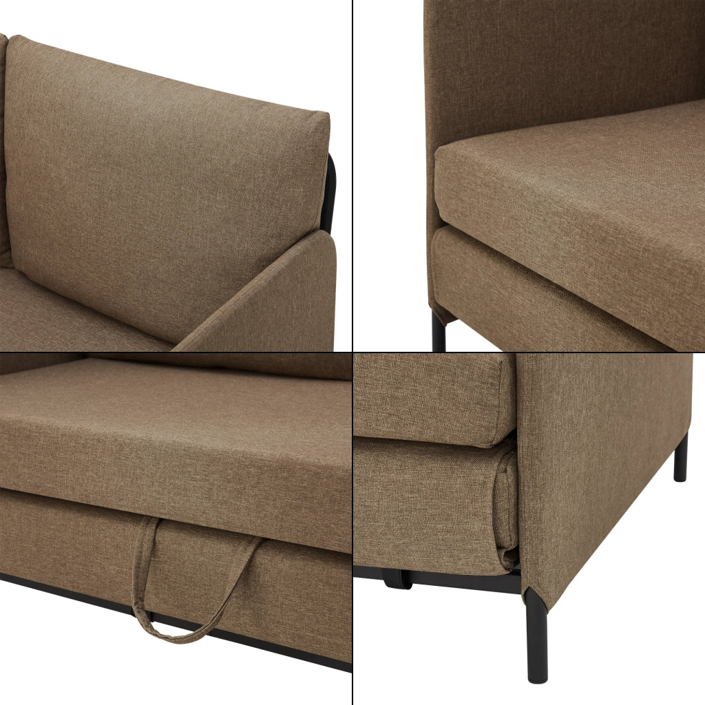 Divano Letto Estensibile Soini 1 Piazza e Mezza 120 x 186 cm Marrone [en.casa]