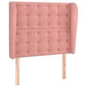 Testiera | Testata ad Orecchio Rosa 93x23x118/128 cm in Velluto