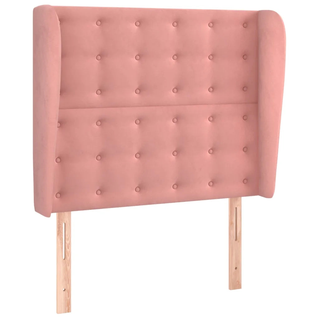 Testiera | Testata ad Orecchio Rosa 93x23x118/128 cm in Velluto