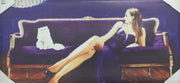 Quadro da Parete Dipinto Medio Donna su Divano 55 x 115 cm
