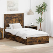 Letto con Contenitore con testiera Rovere fumé 100 x 200 cm 3410267