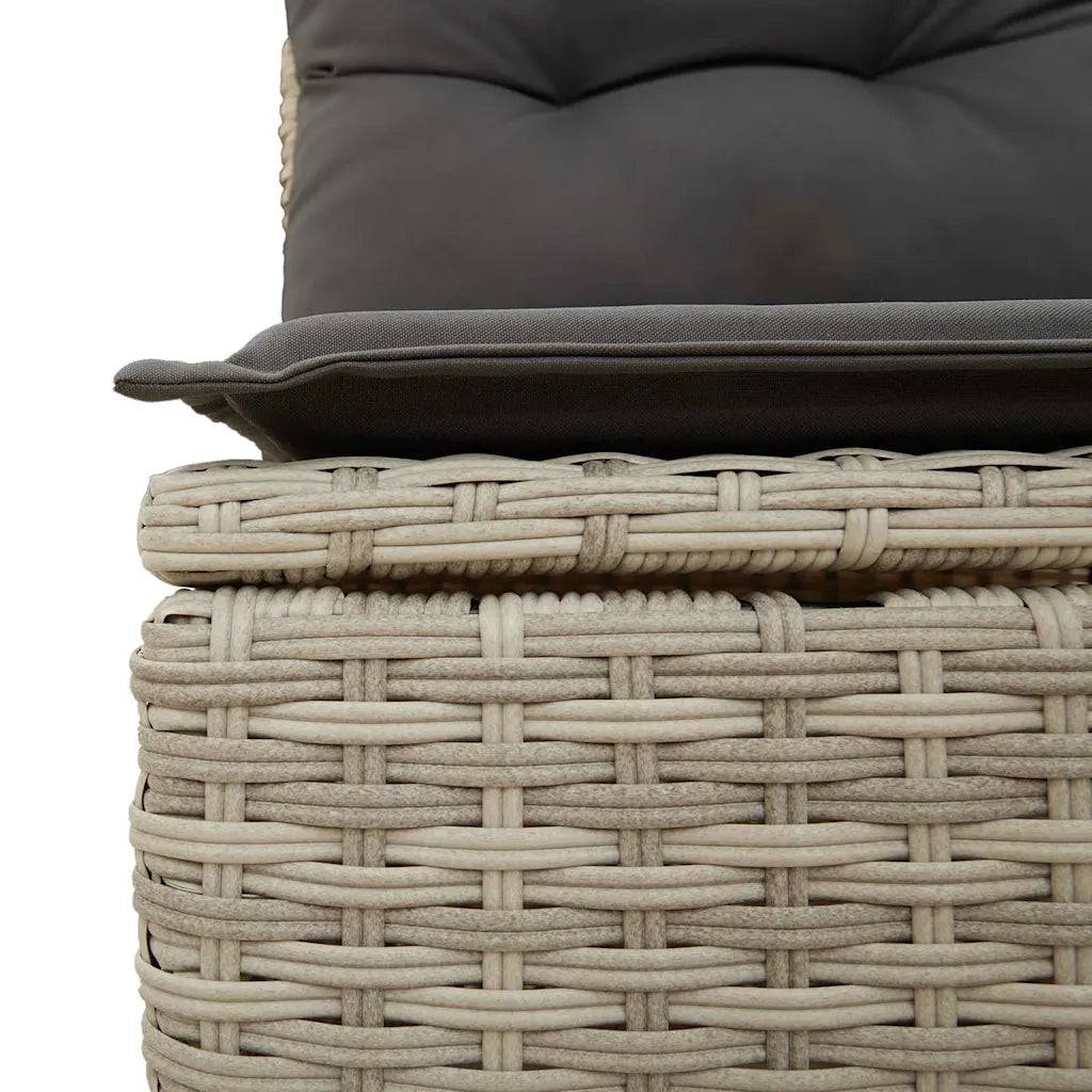 Set Divani da Giardino 7pz con Cuscini Grigio Chiaro Polyrattan 3222811