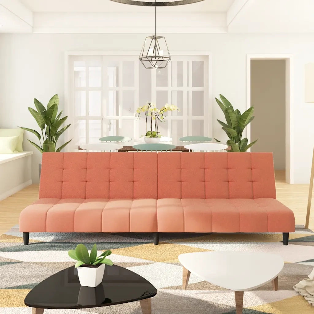 Divano letto | Sof¨¤ letto | Letto singolo a 2 Posti Rosa in Velluto