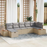 Set Divano da Giardino con cuscino 8 pcs Beige polyrattan 3359642