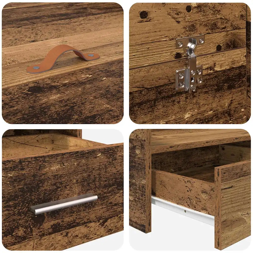 Struttura letto con contenitore Legno vecchio 140 x 190 cm 3335315