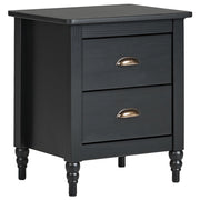 Comodino Armadietto nero 2 cassetti Retro