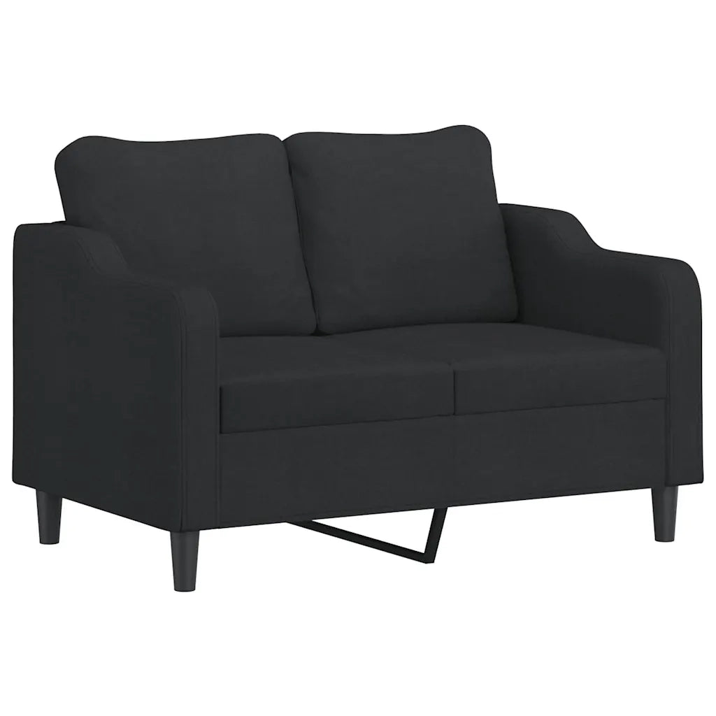 Set di Divani 3 pz con Cuscini Nero in Tessuto 3201814