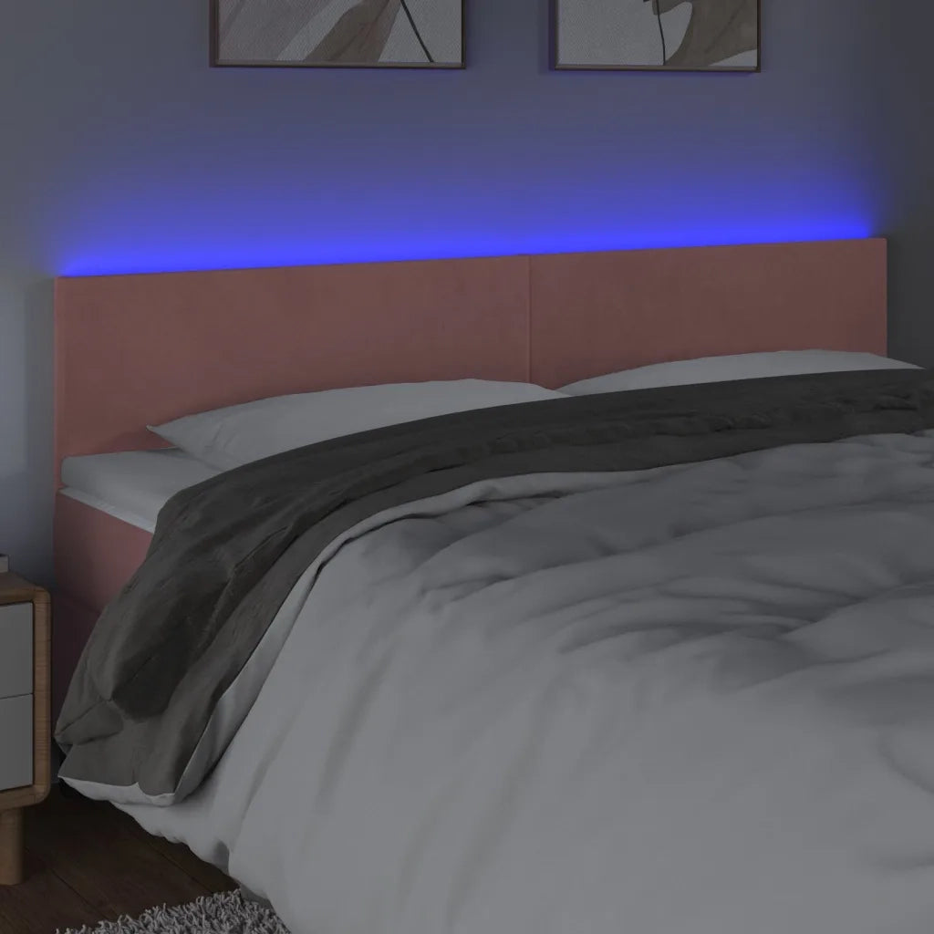 Testiera | Testata a LED Rosa 180x5x78/88 cm in Velluto
