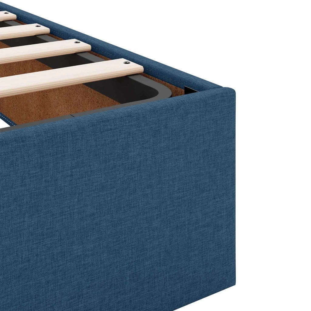 Struttura letto con materasso 2 pcs-Giroletto Blu Tessuto 686061