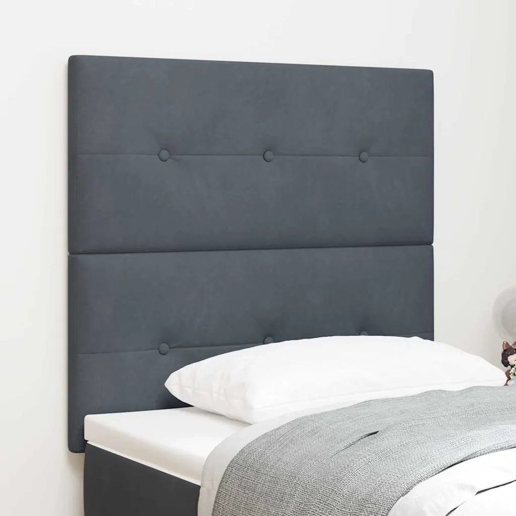 Testiera | Testata Grigio scuro 90 cm Velluto