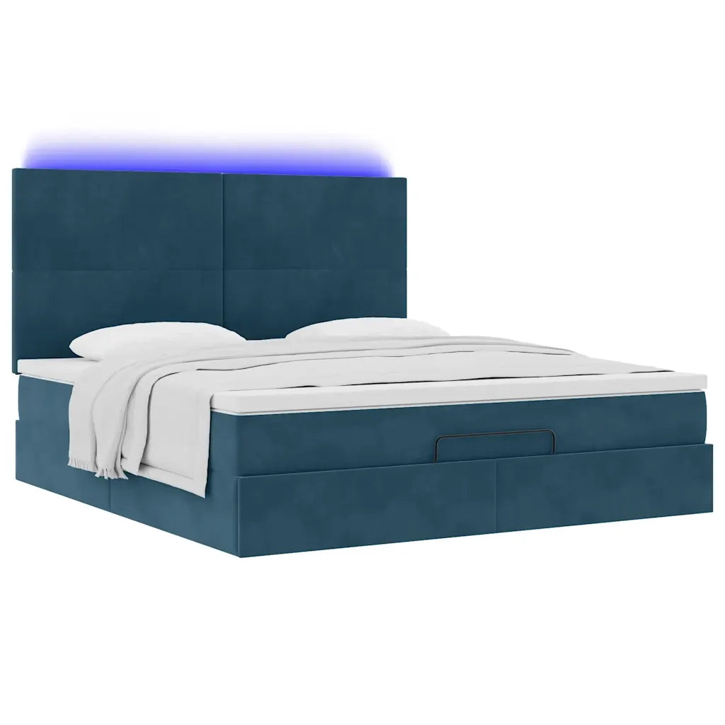 Struttura Letto Pouf con Materassi 160x200 cm Velluto 3314262