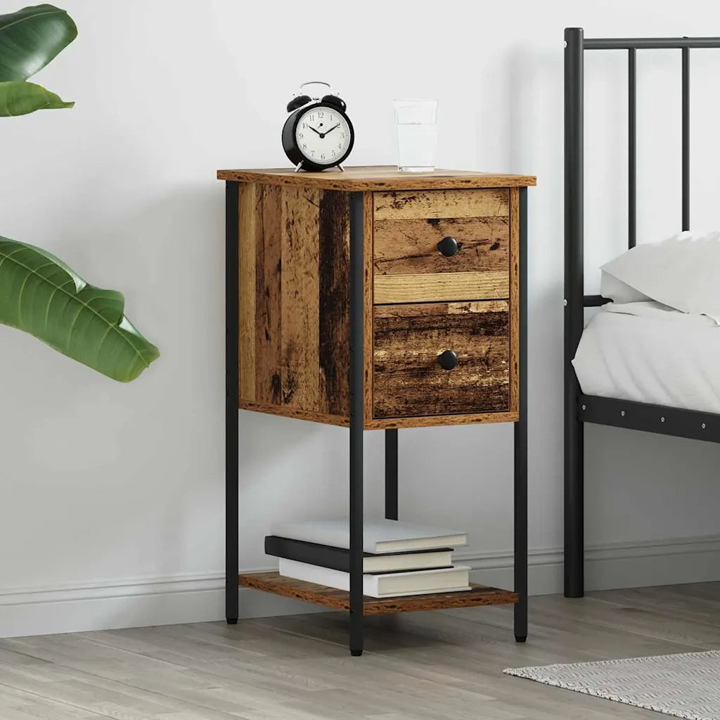Comodino | Armadio da Notte | Mobiletto da notte con cassetto Legno vecchio 32 x 42 x 70 cm