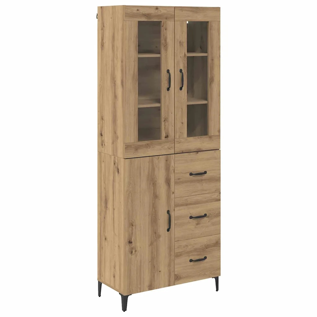 Credenza con Cassetto-Buffet-Armadio da cucina Rovere artigianale 69,5 x 34 x 180 cm 893400