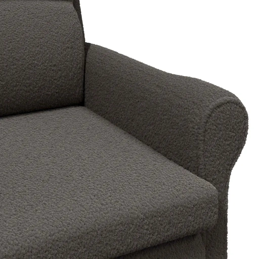 poltrona Grigio scuro Tessuto Sherpa morbido 42009854