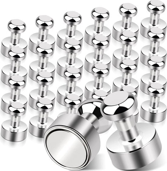 Pacco con 26 magneti extra forti, magneti neodymium per frigorifero, pannello magnetico, lavagna bianca, bacheca, bacheca e ufficio - piccolo con forte aderenza