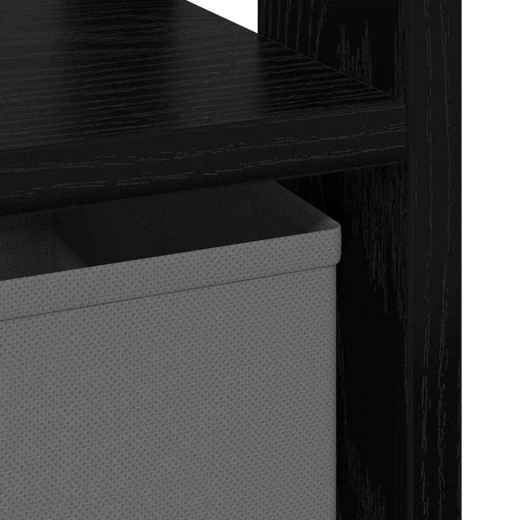 Comodino | Armadio da Notte | Mobiletto da notte Rovere Nero 41 x 40 x 45 cm Legno multistrato