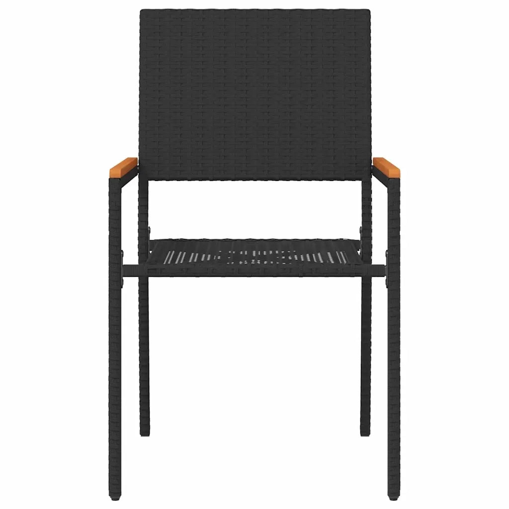 Sedie impilabili da giardino 4 pcs Nero e Marrone 3403061