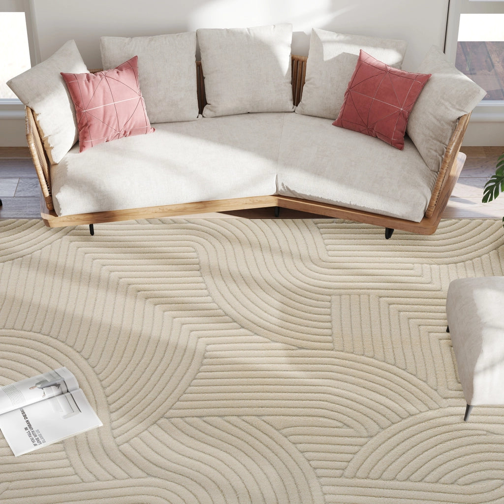 Tappeto Moderno Pelo Corto ¨C Xylo ¨C Crema 160x120 cm Base Antiscivolo