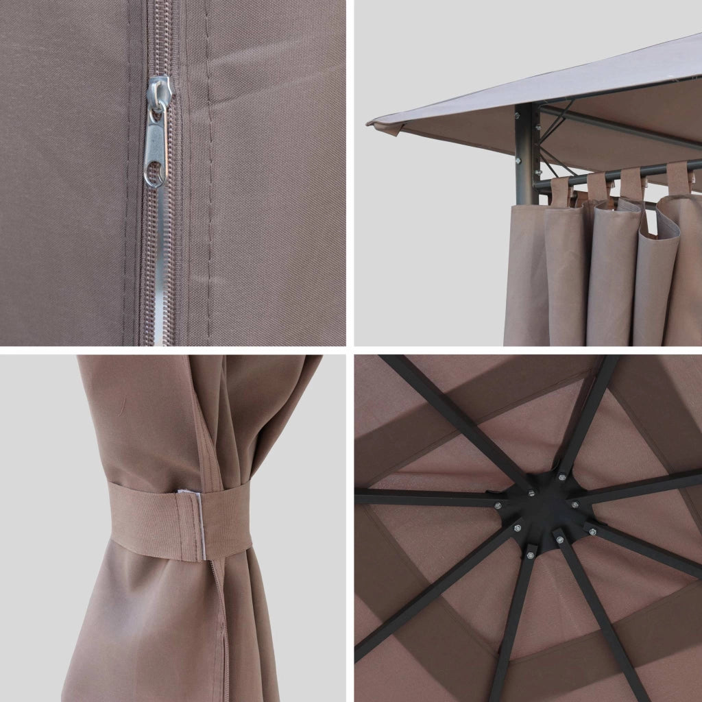 Tettoia + tende per pergolato elusa 3x3m, beige