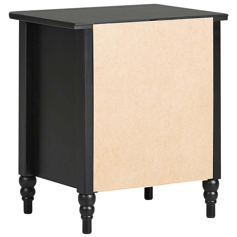 Comodino Armadietto nero 2 cassetti Retro