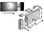 SERRATURA DA APPLICARE PER CANTINE 187- - entrata mm.70 lunghezza mm.140 SX - 2 pezzi BONAITI