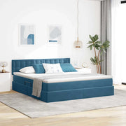 Letto con Contenitore Blu Scuro 180 x 200 cm Velluto
