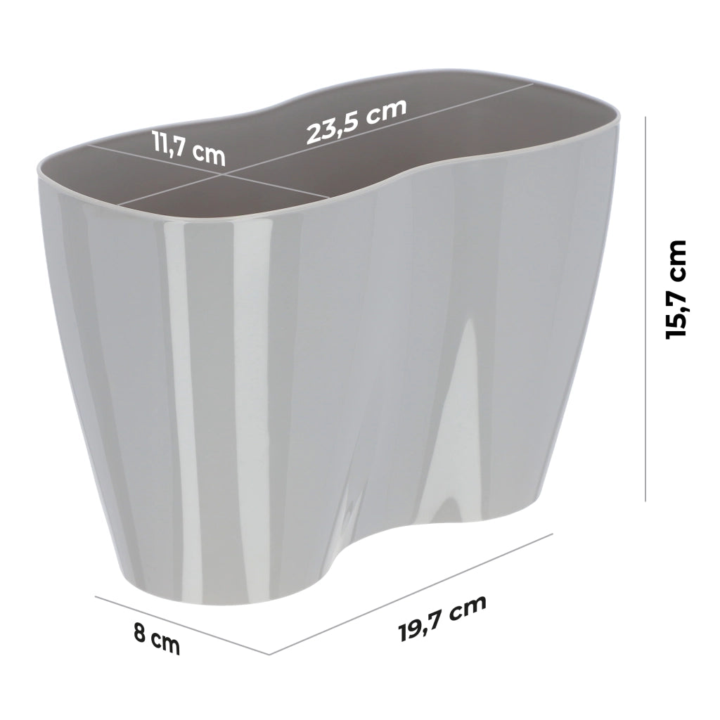 Vaso da fiori KADAX, Vaso da fiori, Vaso da fiori in plastica, Orchidea, 23 cm, Grigio