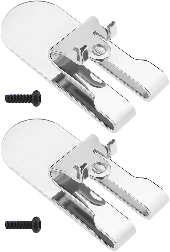 Clip di riem per attrezzi elettrici - 2 pezzi - Compatibile con DeWalt - Materiale metallico - Argento