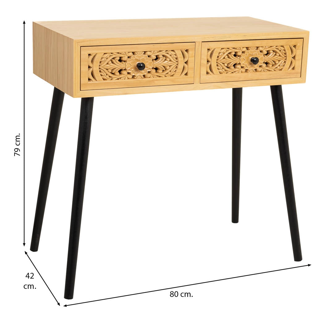 Mobile da ingresso in legno marrone 80x42x79