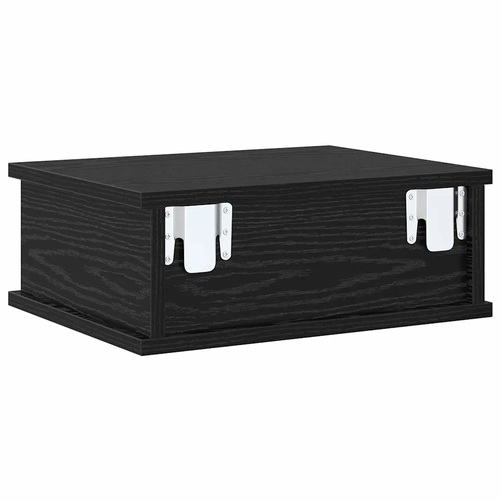 Comodino 2 pcs Rovere Nero 40 x 31 x 15 cm Legno multistrato 891107