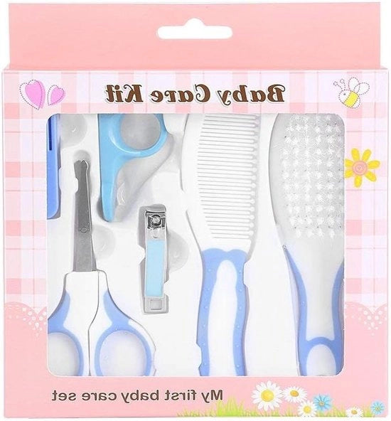 Kit di cura per unghie e capelli per neonati e bambini (blu) - 6 pezzi
