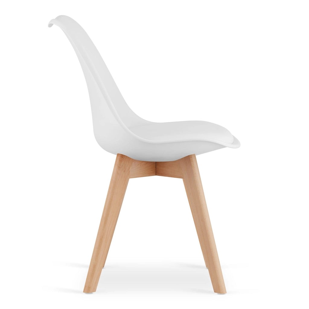Sedia Valora RIKX bianca con cuscino e gambe in legno x1