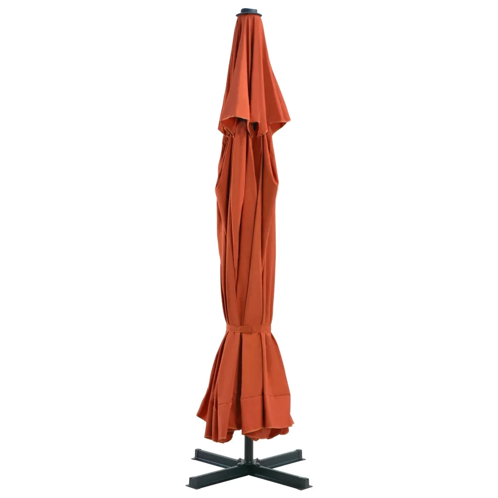 Ombrellone da Giardino con Base Portatile Terracotta 276326