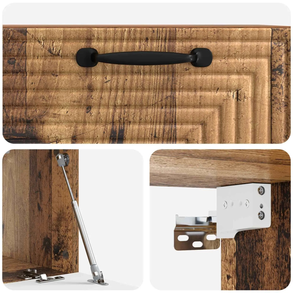 Mobile Porta TV da Muro-Credenza per TV sospesa Legno antico 59,5 x 31 x 30 cm 712402