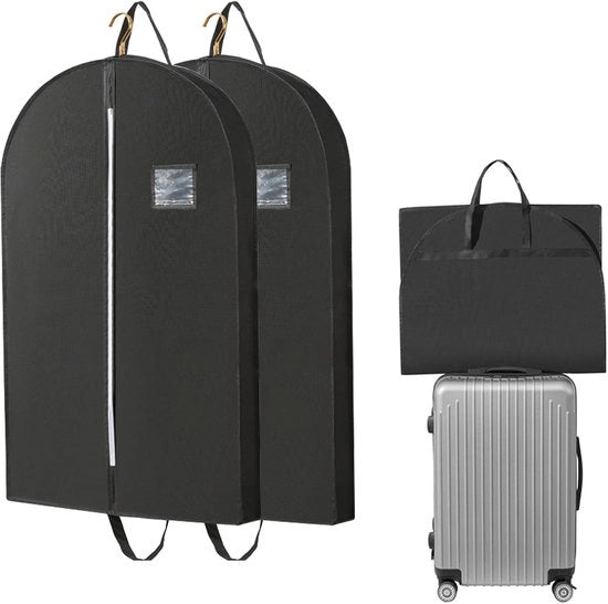 Tasche appesa per abiti uomo - Borse per la conservazione e il trasporto di abiti - Con maniglie per giacche e camicie - 2 pezzi 60 x 10 x 110 cm.