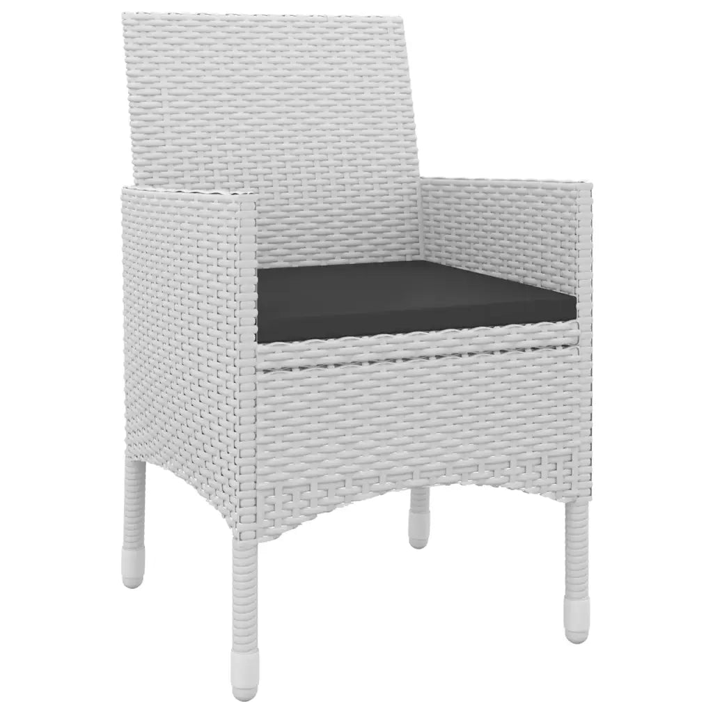 Set da Pranzo per Giardino 5 pz con Cuscini Polyrattan e Vetro 3099747