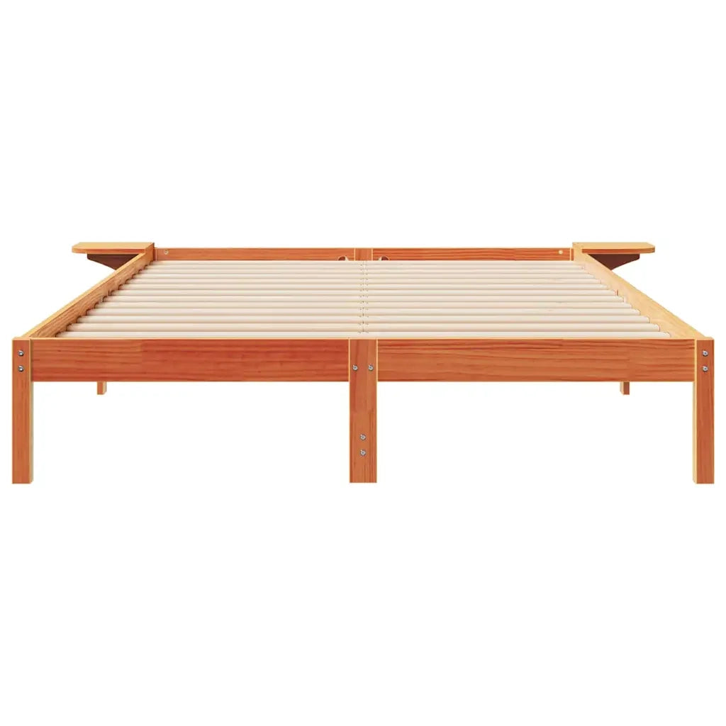 Letto con Tavolini Laterali Marrone cerato 160 x 220 cm 873252