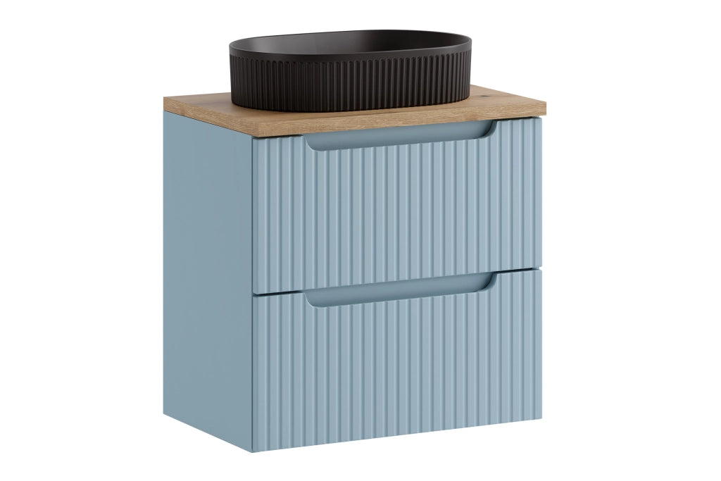 Set mobili bagno 60 cm con piano e lavabo da appoggio Beyond Nova Denim 60 cm